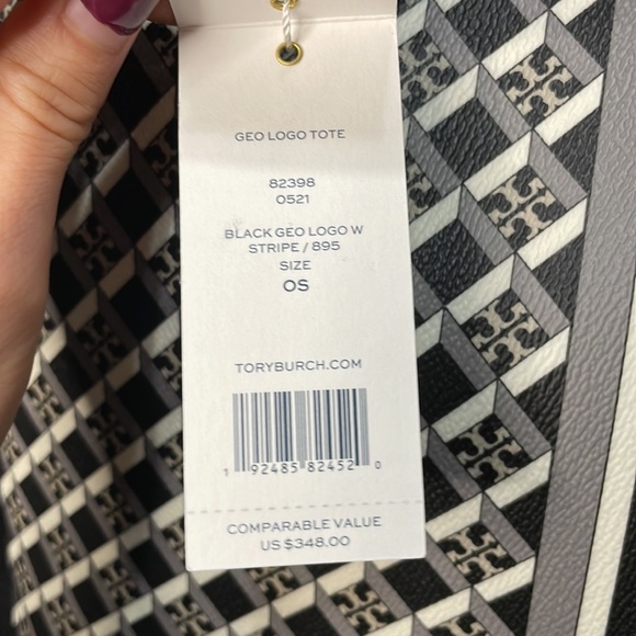 NWT Tory Burch Large Geo Logo Tote - Picture 4 of 16